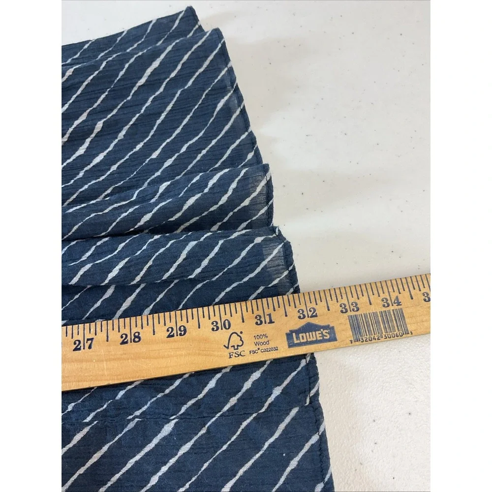 Lauren Ralph Lauren Blue Cotton Tiered Cottagecore Midi pullon Skirt Sz M Stripe